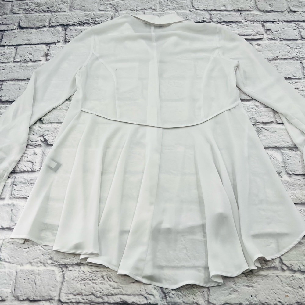 Simply Vera Vera Wang White Button Down Tunic Blouse Size S Loose Button Up - Picture 8 of 8